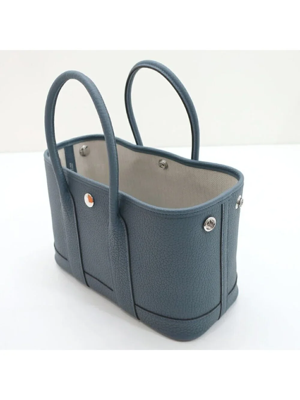 Hermes Ten Neo Garden 23 Blue Tonpet Negonda Handbag Leather